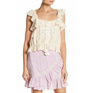 Love Sam Womens Midsummer Moments Cropped Top Size S Cream $180 NG99